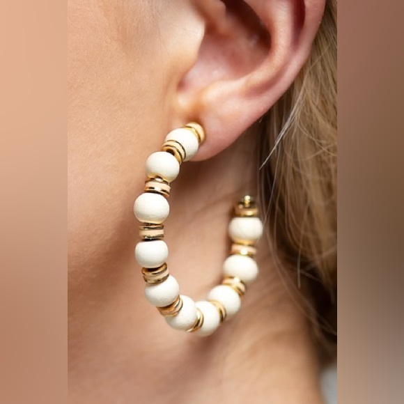 Natural Wood Statement Hoops NWT - Picture 3 of 6